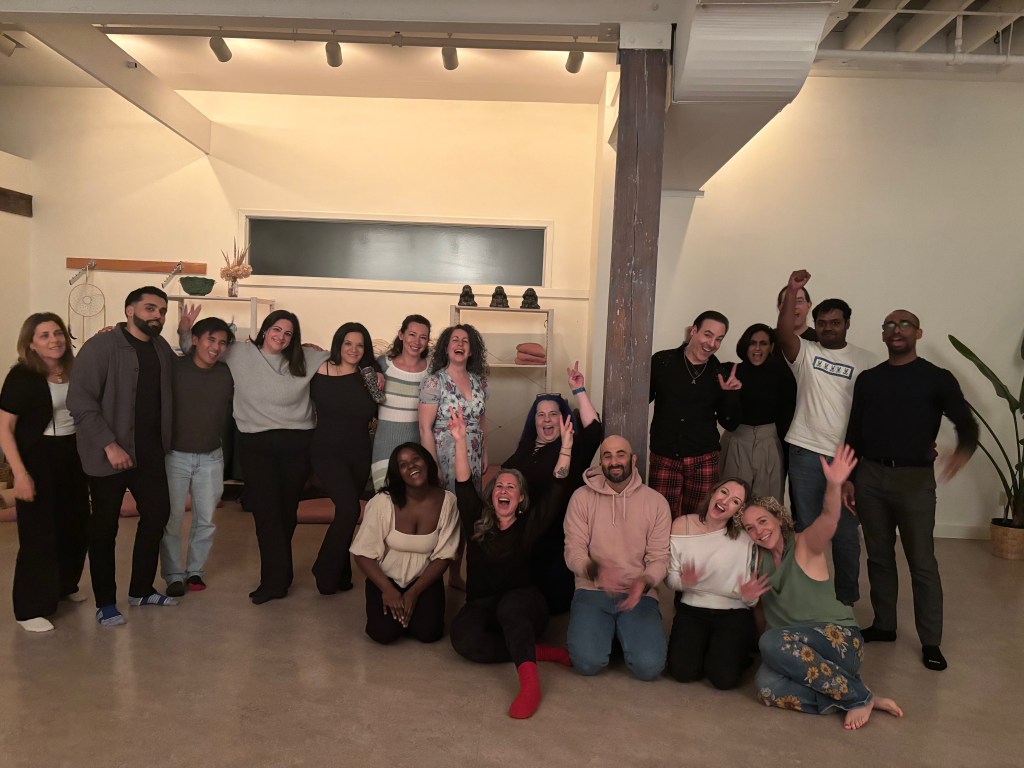 Group of singles having fun at an event
